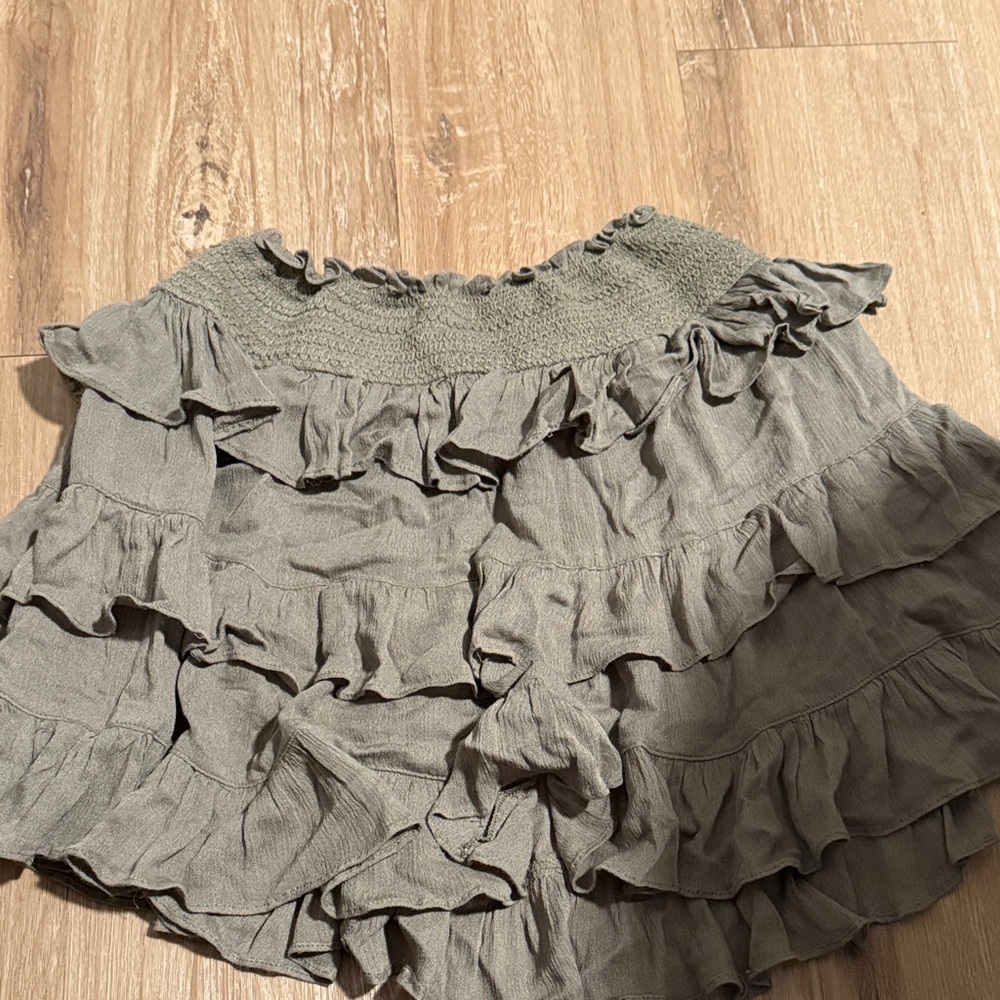 Olive Ruffle Skirt